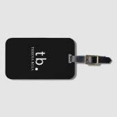 Classic Monogram Elegant Minimal Black and White  ラゲッジタグ (正面横)