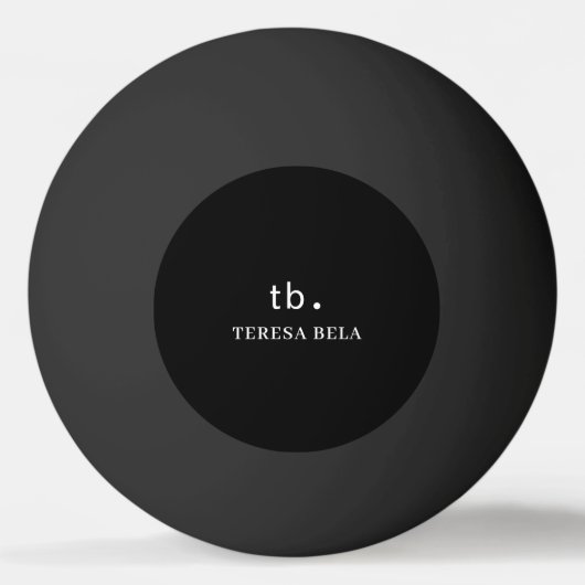 Classic Monogram Elegant Minimal Black Style Art 卓球ボール (正面)