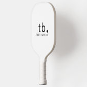 Classic Monogram | Elegant Minimal Black & White ピックルボールラケット (左)