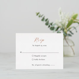 Classic Monogram Elegant Wedding Foil RSVP Card 箔招待状ポストカード