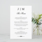 Classic Monogram Elegant Wedding Menu (スタンド正面)