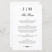 Classic Monogram Elegant Wedding Menu (正面/裏面)