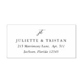 Classic Monogram Elegant Wedding Return Address ラバースタンプ (インプリント)