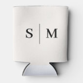 Classic Monogram Elegant White Wedding Can Cooler 缶クーラー (正面)