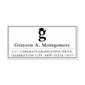 Classic Monogram G Black Graduation Cap Address セルフインキングスタンプ (デザイン)