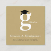 Classic Monogram Gold 'G' Graduation College Fund エンクロージャーカード (正面)