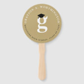 Classic Monogram Gold 'G' Modern Graduation Party ハンドファン (正面)