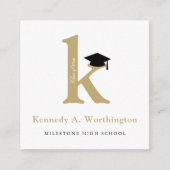 Classic Monogram Gold 'K' Graduation College Fund エンクロージャーカード (正面)