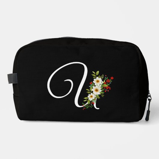 Classic monogram  initial red flower mother gift ドップキット (正面)