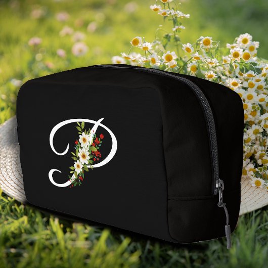 Classic monogram  initial red flower mother gift ドップキット
