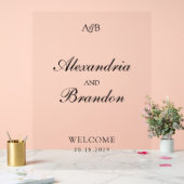 Classic Monogram Initials and Ampersand Wedding アクリルサイン (ウェディング)
