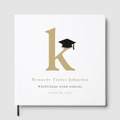 Classic Monogram K And Graduation Cap Grad Party ゲストブック (正面)
