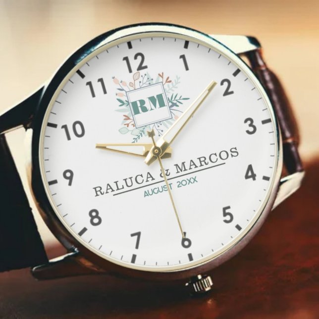 Classic Monogram Letters Couple’s Names 腕時計 (クリエイターアップロード済み)