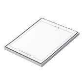 Classic Monogram Navy Blue Border Stationery ノートパッド (回転)