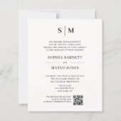 Classic Monogram Off White QR Code Wedding (正面)