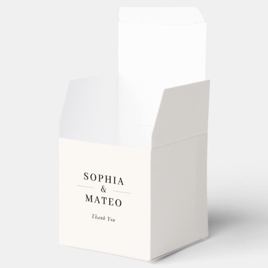 Classic Monogram Simple White Wedding フェイバーボックス (オープン)