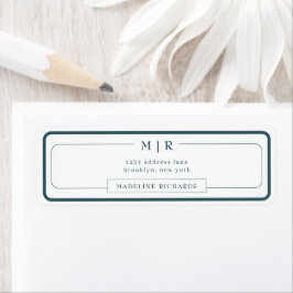 Classic Monogram Smoke Green Border Address ラベル