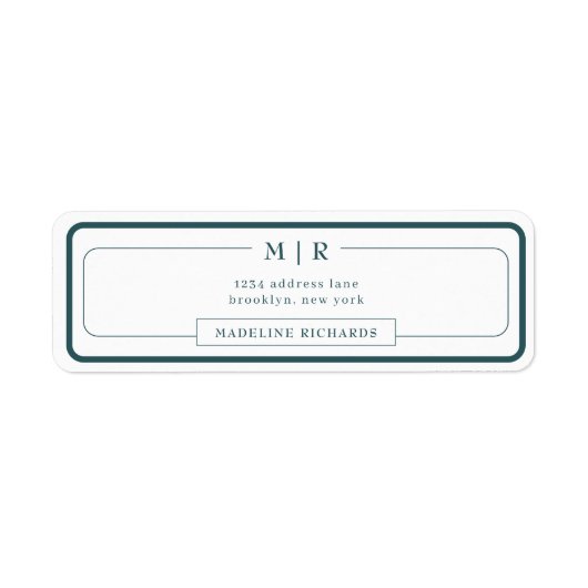 Classic Monogram Smoke Green Border Address ラベル (正面)