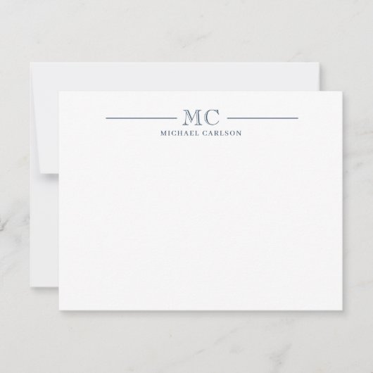 Classic Monogram Stationery Men ノートカード (正面)