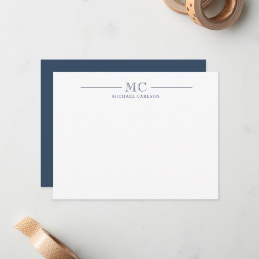 Classic Monogram Stationery Men ノートカード (正面/裏面インサイチュ)