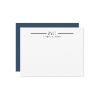 Classic Monogram Stationery Men ノートカード