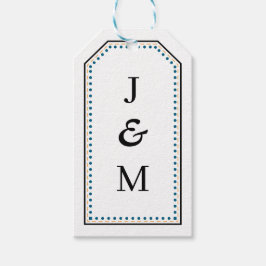 Classic Monogram Wedding Border line ギフトタグ