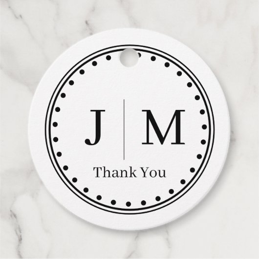 Classic Monogram Wedding Border line フェイバータグ (正面)