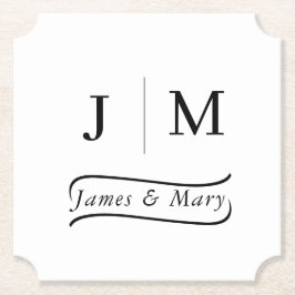 Classic Monogram Wedding Calligraphy line ペーパーコースター