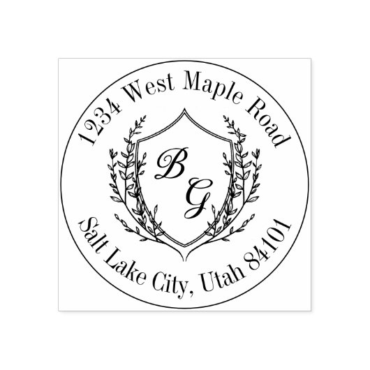 Classic monogram wedding crest ラバースタンプ (インプリント)