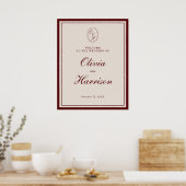 Classic Monogram Wedding Welcome Sign ポスター (キッチン)
