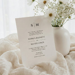 Classic Monogram White QR Code 4 Photo Wedding