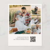 Classic Monogram White QR Code 4 Photo Wedding チラシ (裏面)