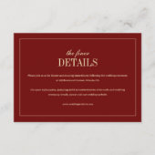 Classic Monogram Wine Red Wedding Details エンクロージャーカード (正面)