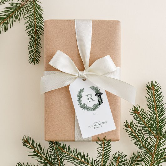 Classic Monogram Wreath Crest ギフトタグ
