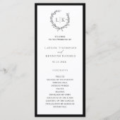 Classic Monogram Wreath Wedding Program メニュー (正面)