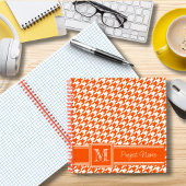 Classic Monogrammed Orange Houndstooth Graph Paper ノートブック
