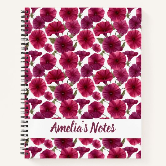 Classic Morning Glory Pattern Name ノートブック (正面)