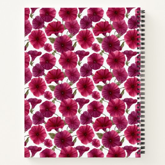 Classic Morning Glory Pattern Name ノートブック (裏面)