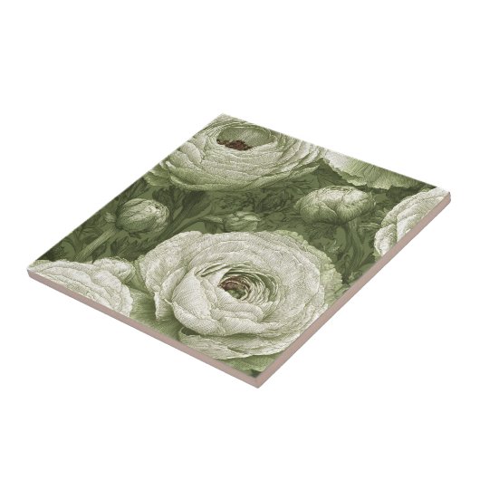 Classic Moroccan Ranunculus  Tiles  For Home Floor タイル (側面)