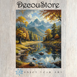 Classic Mountain Landscape Decoupage 薄葉紙