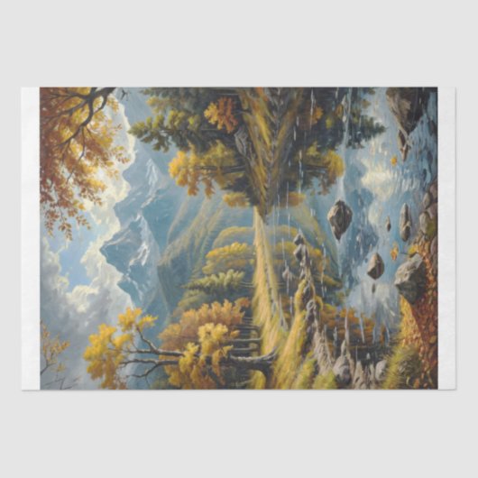 Classic Mountain Landscape Decoupage 薄葉紙 (正面)