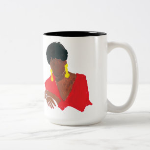 Classic Mugジャズ風の女性 ツートーンマグカップ