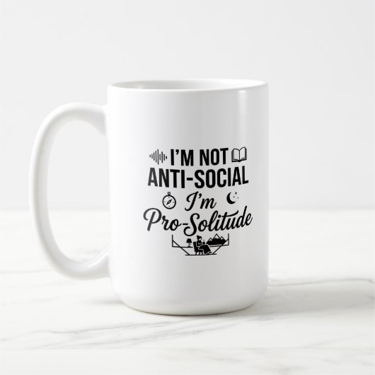Classic Mug 15 oz - 反社会的コーヒー好きの引用 コーヒーマグカップ (左)
