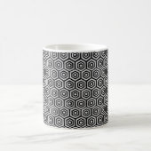 Classic Mug Black White Hexagon Geometric Pattern コーヒーマグカップ (中央)