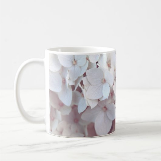 Classic Mug Blush Pink Hydrangea Floral Botanical コーヒーマグカップ (左)