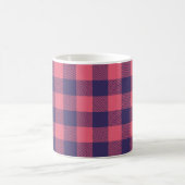 Classic Mug Hot Pink Magenta Indigo Buffalo Plaid コーヒーマグカップ (中央)