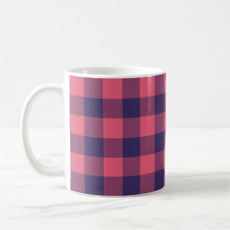 Classic Mug Hot Pink Magenta Indigo Buffalo Plaid コーヒーマグカップ