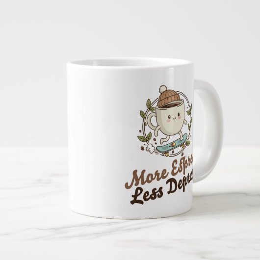 Classic Mug - More Espresso. Less Depresso. ジャンボコーヒーマグカップ (正面右)