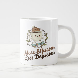 Classic Mug - More Espresso. Less Depresso. ジャンボコーヒーマグカップ