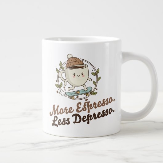 Classic Mug - More Espresso. Less Depresso. ジャンボコーヒーマグカップ (右)